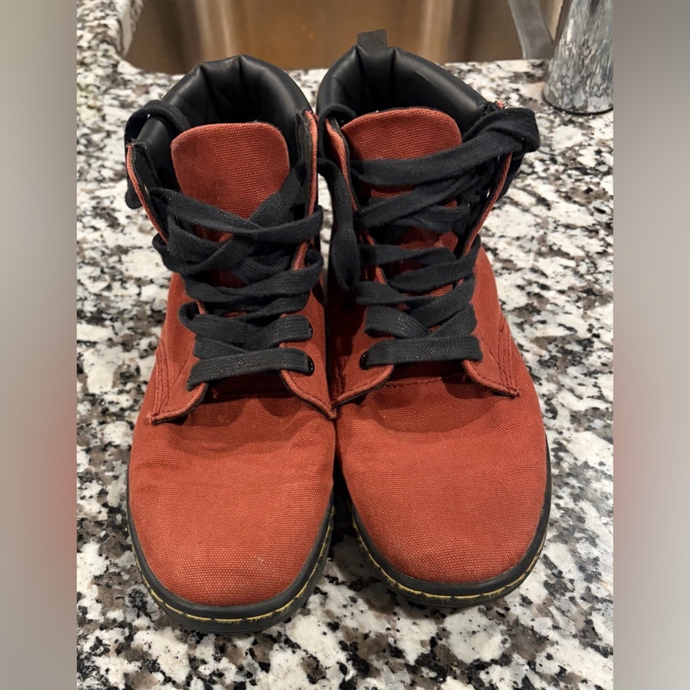 Doc Marten Maelly Canvas Red Ankle Boot